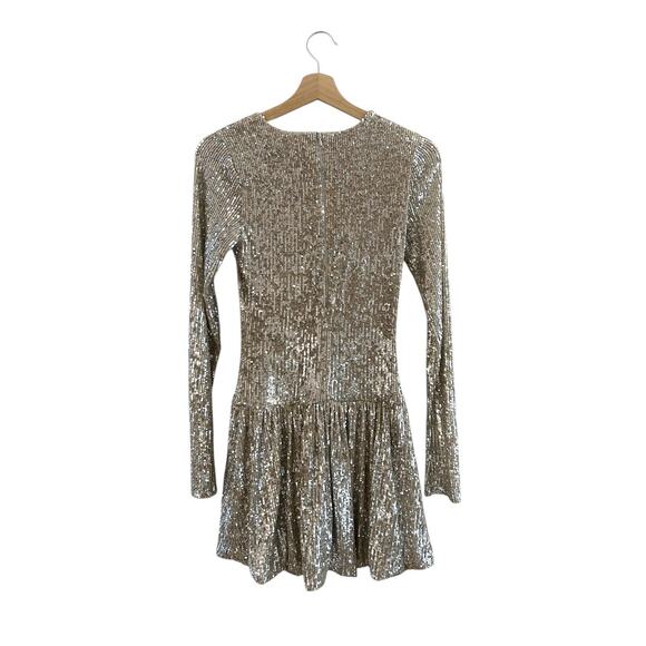 Show Me Your Mumu Zelda Mini Dress in Platinum Sequins S - Picture 5 of 7